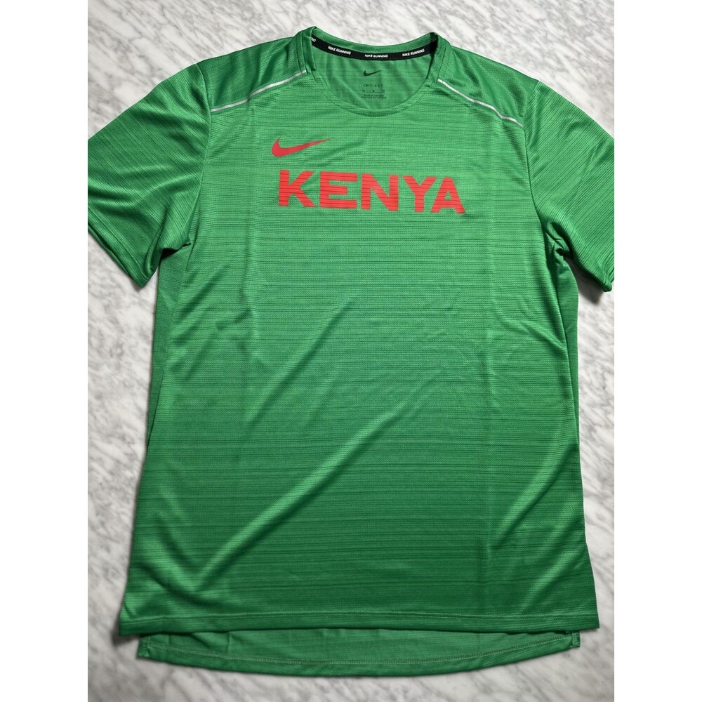 Nike Running Dri Fit Kenya Team Issued Running Jersey Green CT0105320 Men Medium